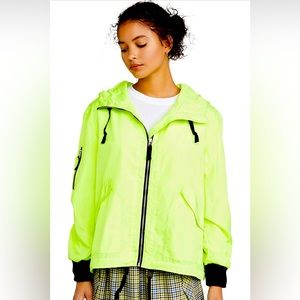 BB Dakota Ring The Alarm Neon Jacket highlighter yellow lime green Sz Medium